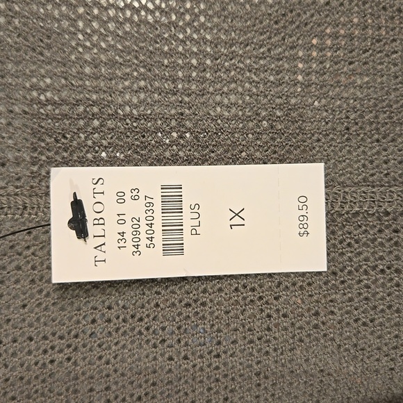 T by Talbots Cotton Mixed Stitch Open Front Duster Lightweight Pocket Cardigan - Picture 11 of 12